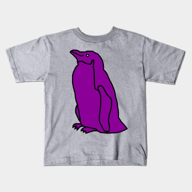 Purple Penguin Kids T-Shirt by ellenhenryart